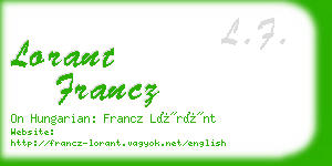 lorant francz business card